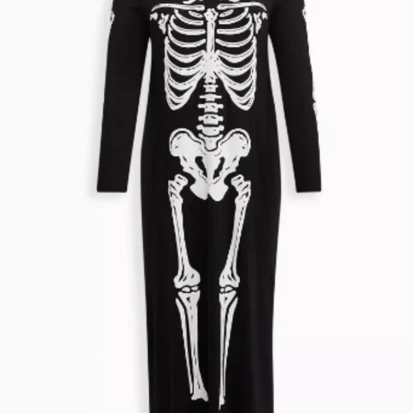 Torrid | Jersey Knit Cold Shoulder Skeleton Dress | Size 4 - Picture 2 of 9